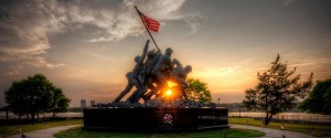soldiers raising flag