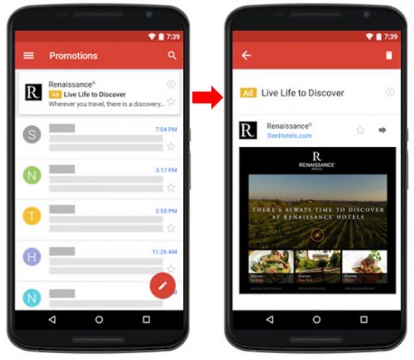 Gmail ad mobile